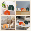 Set of 3 Boho Shelf Decoration Wooden Arch Decor Wood Rainbow Arch Mantel Book Ends for Table Living Room Office Nursery Home Aesthetic Decorations