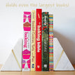 Marble Bookends Handcrafted Heavy Marble Triangular Bookshelf Decor Brass Inlay Set of 2 Decorative Bookends Book Stoppers with Non-Skid Bottom Solid Home Kitchen Office Shelves Triangle