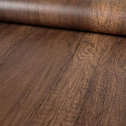Decotalk 30"x400" Wood Contact Paper Peel and Stick, Wood Grain Contact Paper for Countertops, Wood Wallpaper for Bedroom, Wood Contact Paper Removable Wallpaper Brown, Wood Look Contact Paper Matte