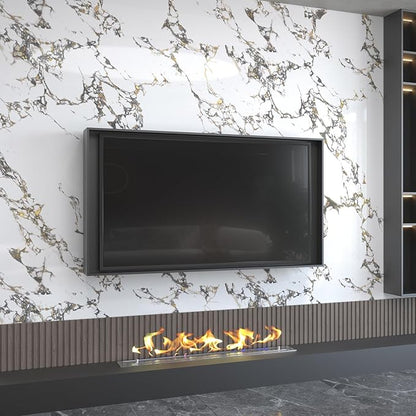 197x48inch Extra Wide Wall Paper White Gold Marble Contact Paper Peel and Stick Waterproof Self Adhesive Vinyl PVC Laminate Wrap Wallpaper for Kitchen Backsplash Bedroom Accent Walls Decor