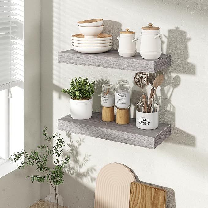 16 Inch Floating Shelves for Wall 2 Pack, 16