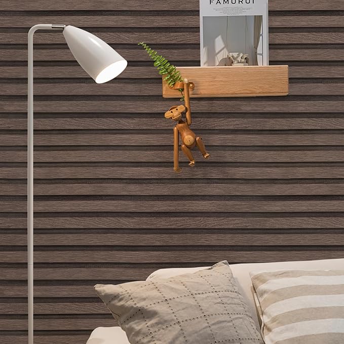 Yun-aeon Natural Wood Peel and Stick Wallpaper Wood Slats - 17.3
