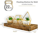 Sorbus Floating Shelves for Wall – 16 Inch Floating Shelf for Kitchen, Bedroom, Living Room, Bathroom, Home & Wall Decor - Mounted Bathroom Shelves with Invisible Brackets (Rustic Brown, 4 Pack)