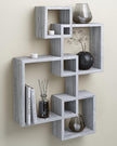 Greenco 4 Cube Intersecting Shelves, Easy-to-Assemble Floating Wall Mount Shelves for Bedrooms and Living Rooms, Rustic White Finish