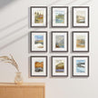 Vittanly 8x10 Picture Frames Set of 9, Shatter Resistant Plexiglass, Display 5x7 Pictures with Mat or 8x10 without Mat, Photo Frames for Wall or Tabletop, Engineered Wood, Dark Grey