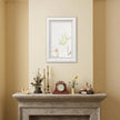 Boho White Mirrors for Wall Decor 24 x 16 Inches, Hanging Distressed Finish Wooden Frame Rectangular Rustic Mirror with Beaded Detailing for Bathroom Living Room Bedroom Entryway
