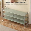 Shoe Rack 3 Tier Long Storage Organizer Wide Metal Shoe Shelf for Closet Entryway Grey