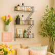 Fire Escape Wall Shelf - New York Decorative Floating Shelf - Wall Art Ladder Shelf - Black Metal Trinket Shelves for Bedroom, Home, Office, Storage and Display (3-Tier)