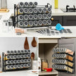AOZITA Spice Rack Organizer with 28 Empty Spice Jars with Silver Lids, Funnel, Labels - Seasoning Organizer for Countertop, Cabinet, Kitchen, Pantry