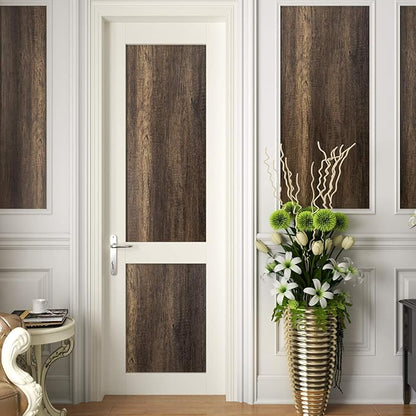 Stickyart Distressed Wood Stick and Peel Wallpaper Brown Textured Wood Wallpaper Self Adhesive Removable Wood Grain Vinyl Wrap for Cabinets Faux Wood Wall Paper Decorative Farmhouse Furniture 12"x160"