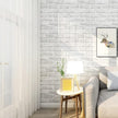 Hopeak White Brick Wallpaper Self-Adhesive Peel and Stick Wallpaper Waterproof and Removable Good for Home Decoration and Furniture Renovation 35.4 x 196 Inch