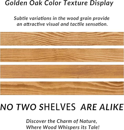 Rustic Floating Shelves 72 inch Long 8 "deep Set of 2, Heavy Duty Wood Wall Mounted Shelves for Bathroom Living Room Kitchen,Book Shelves with Thickened Hidden Bracket- Gold Oak
