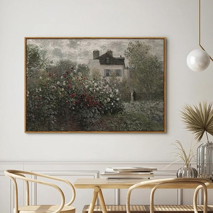 InSimSea Framed Canvas Wall Art Vintage Decor, Farmhouse Room Aesthetic, Living Room Wall Art, Cottagecore Bedroom Kitchen Bathroom Decor, 24