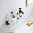KES Bathroom Shelf 20 Inch Rectangle Floating Glass Wall Shelf Tempered Glass Matte Black Finish, BGS3201-BK