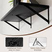 Axeman Floating Shelves for Wall Black- 36 Inch Wide x 12 Inch Deep Wall Shelves Set of 2 - Black Deep Wood Floating Shelves for Living Room Bedroom Laundry Room