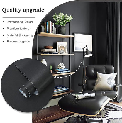 Dimoon 17.7''x393'' Peel and Stick Wallpaper Dark Grey Contact Paper for New Environmentally Friendly Materials Thickening Upgrade Embossed Renter Friendly Gray Wall Modern Vinyl Countertop Bedroom