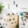 SAYAYO Small Floating Shelves for Wall Storage, 4 x 4 Inch Adhesive Wall Shelves for Bedroom Decor, Mini Display Wood Shelf Organizer with White Base for Living Room, Office, Balcony, 4 Pcs
