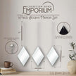 Accent Mirrors - Small Diamond Shape Decorative Mirror Wall Decor 3 Piece Set with Silver Chain