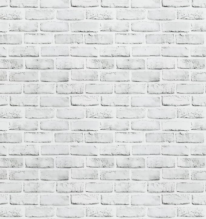 Timeet Peel and Stick Wallpaper Brick Contact Paper White Grey 3D Wall Paper Self Adhesive Removable for Bedroom Bathroom Living Room Decoration 17.7in x 78.7in