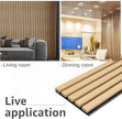 Art3d 4-Piece Wood Slat Acoustic Panels for Stylish Decor and Noise Reduction, 3D Textured Panel for Ceiling and Wall, Oak