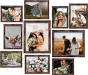 LUCKYLIFE Picture Frame Set 10-Pack, Gallery Wall Frame Collage with 8x10 5x7 4x6 Frames in Brown Finishes