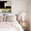 Geometric Peel and Stick Wallpaper boho78.7 x17.3 White and Pink Wallpaper White Contact Paper Removable Wall Paper for Bedroom Waterproof Removable Shelf Liner Decal Vinyl Roll