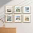 Vittanly 12x12 Picture Frames Set of 9, Shatter Resistant Plexiglass, Display 8x8 Pictures with Mat or 12x12 without Mat, Photo Frames for Wall Mount, Engineered Wood, OAK