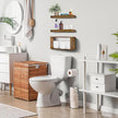 Sorbus Floating Shelves for Wall Set of 3 - Bathroom Shelves for Wall Storage, Over Toilet, Bedroom, Farmhouse, Decor - 2 Floating Shelves with Invisible Brackets & 1 Rectangular Box, Walnut
