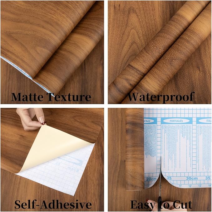 Decoroom Wood Grain Contact Paper Peel and Stick, Vintage Thicken Wood Contact Paper for Cabinets Furniture, Natural Wood Wallpaper Self-Adhesive Removable Waterproof Vinyl Film 15.7 in X 393 in
