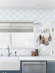 Boho Wallpaper Blue Wall Paper Peel and Stick Modern Blue and White Geometric Fireworks Contact Paper Renter Friendly Self-Adhesive Removable Bathroom Bedroom Laundry Room 17.3