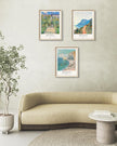 HesenDot Framed Claude Monet Wall Art 3 Piece,12x16in High Framed Design Canvas Prints Wall Decor,Vintage Impressionism Landscape Artwork Poster Home Decoration for Living Room Bedroom Gallery Office