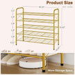 Hoctieon 5 Tier Shoe Rack for Closet, Durable Mesh Style Shoe Rack, Entryway Shoe Shelf, Shoe Storage Organizer for Hallway, Bedroom, Living Room, Wardrobe, Gold