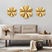 Fourluoo 3 Pack Gold Sunburst Mirrors for Wall Decor Circle Flowers Mirrors Decorative Gold Hanging Wall Art Flowers Mirror for Home Living Dinning Room Bedroom Bathroom Boho Decoration(Floral)