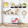 SRIWATANA Small Floating Shelves Wall Mounted, Wood Shelf for Decoration and Storage Set of 4, Mini Display Shelf for Bedroom, Bathroom, Kitchen, Office (White, 5 inch)