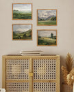 SHENIFY Landscape Vintage Framed Canvas Wall Art Classical Mountain Range Valley Prints Farmhouse Kitchen Office Decor - 8x10in Natural Framed