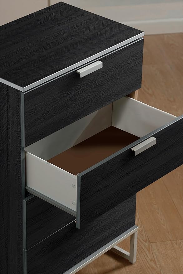Safiyya 196''×15.7'' Black Peel and Stick Wallpaper Dark Countertop Kitchen Wall Paper Wood Contact Paper for Cabinets Walls Removable Waterproof Wallpaper for Drawer Liner Desk