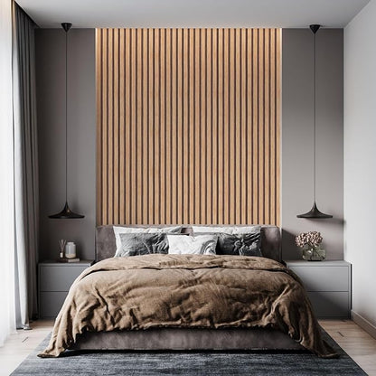 Yun-aeon Natural Wood Peel and Stick Wallpaper Wood Slats - 17.3"x 300" Tan Self-Adhesive Waterproof Vinyl Removable Wall Paper for Wall Decor Bedroom