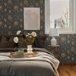 FLFK Dark Gray Wallpaper Peel and Stick Gold Bronze Totem 16