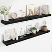 Fun Memories Floating Shelves 48 Inch, Extra Large Wood Shelf Set of 2, Hanging Wall Shelves for Bathroom, Living Room, Kitchen, Bedroom, Black