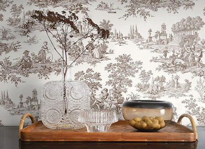 NextWall Chateau Toile Peel and Stick Wallpaper (Sable Brown)