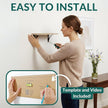 Reinforced Steel Bracket Room Shelves for Bedroom Wall - Easy to Install, Template and Video Included - Wall Mounted Rustic Wood Shelves for Bathroom, Home Decor