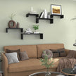 Black Floating Shelves for Wall Shelf for Bedroom, Waterproof Solid Wood Floating Shelves Bathroom，Small Relief Textures, Suitable for Bedroom, Living Rooms, Kitchens, Office, and Bathroom