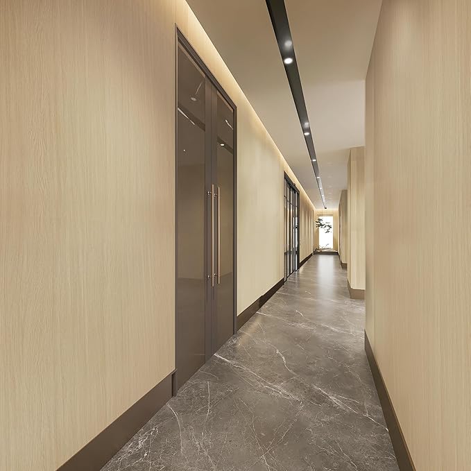 BOMENG Large White Oak Wood Wallpaper Light Oak Contact Paper Peel and Stick Countertops for Kitchen Beige Wood Wallpaper 32