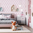 Modern White and Pink Peel and Stick Wallpaper Stripe Diamond Wallpaper Vinyl Waterproof Contact Paper Shelf Paper Drawer Liner Roll for Bedroom Living Room 17.7