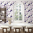 Watercolor Floral Peel and Stick Wallpaper,Purple/White/Pink Flower Contact Paper, Botanical Wall Paper Self Adhesive Removable Waterproof for Bedroom Shelves Cabinet Drawer Table Decor 17.5