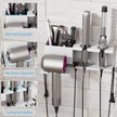 Hair Dryer Holder, Hair Tool Organizer Wall Mount, Metal Blow Dryer Holder, Curling Iron Holder, Curling Iron, Hair Dryer Wall Mount, Bathroom Accessories Tools Organizer, White