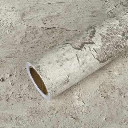 VEELIKE Cracked Beige Concrete Wallpaper Peel and Stick Textured Cement Wallpaper for Bedroom Bathroom 24''x118'' Removable Limewash Wall Paper Self Adhesive Concrete Contact Paper for Wall Countertop