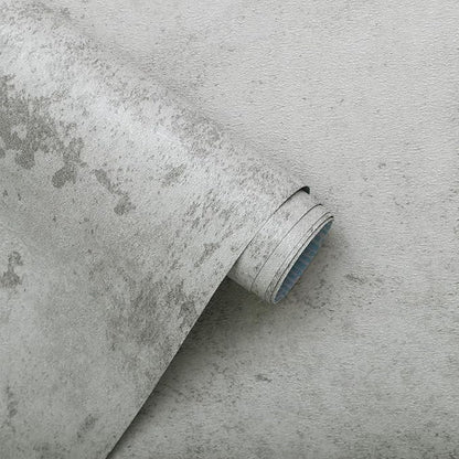 Guvana Grey Concrete Wallpaper Peel and Stick Gray Cement Wallpaper Faux Textured Limewash Contact Paper Modern Self Adhesive Removable Wall Paper for Bedroom/Bathroom Accent Wall Decor 15.7"x197"