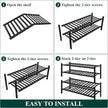 Smiry Bamboo Shoe Rack for Closet, 4 Tier Wooden Stackable Shoe Organizer, Free Standing Shoes Storage Shelf for Entryway, Front Door Entrance, Black