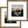 FrameWorks 2-Pack, 12x12 Matted to 8x8 Picture Frame, Dark Oak – Classic Wooden Photo Frame with Tempered Glass, Modern Matte Finish for Prints, Posters, Certificates & Wall Decor – Gallery-Ready